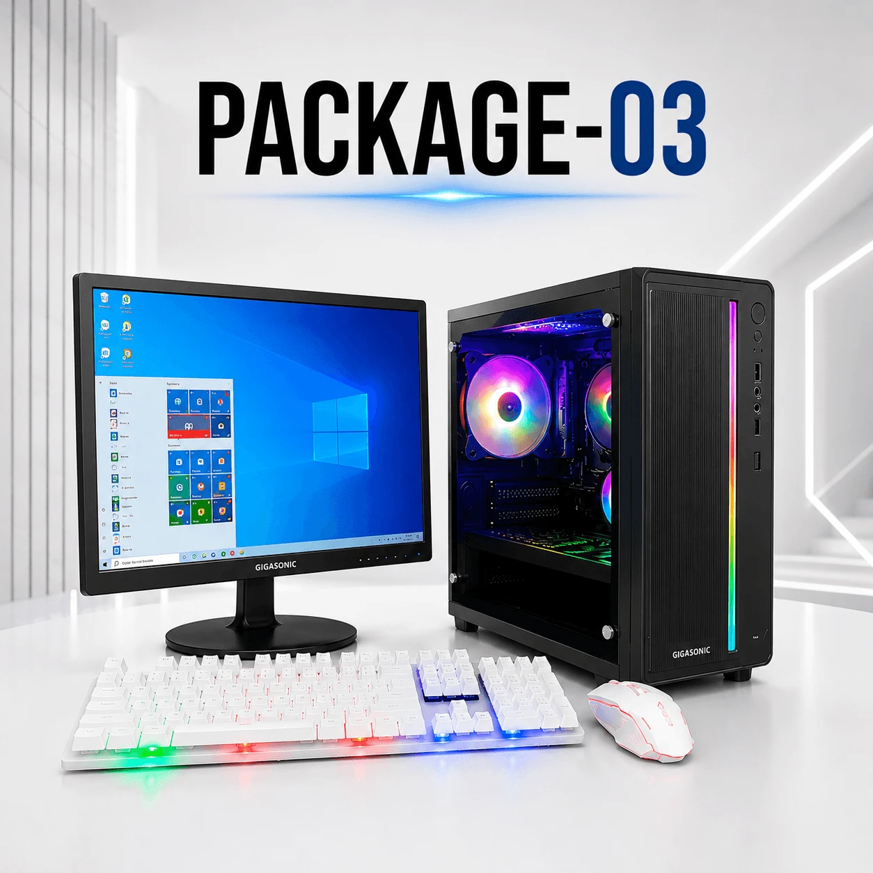 PC TECH Package-03 Intel Core i7 Desktop PC with 19" Monitor