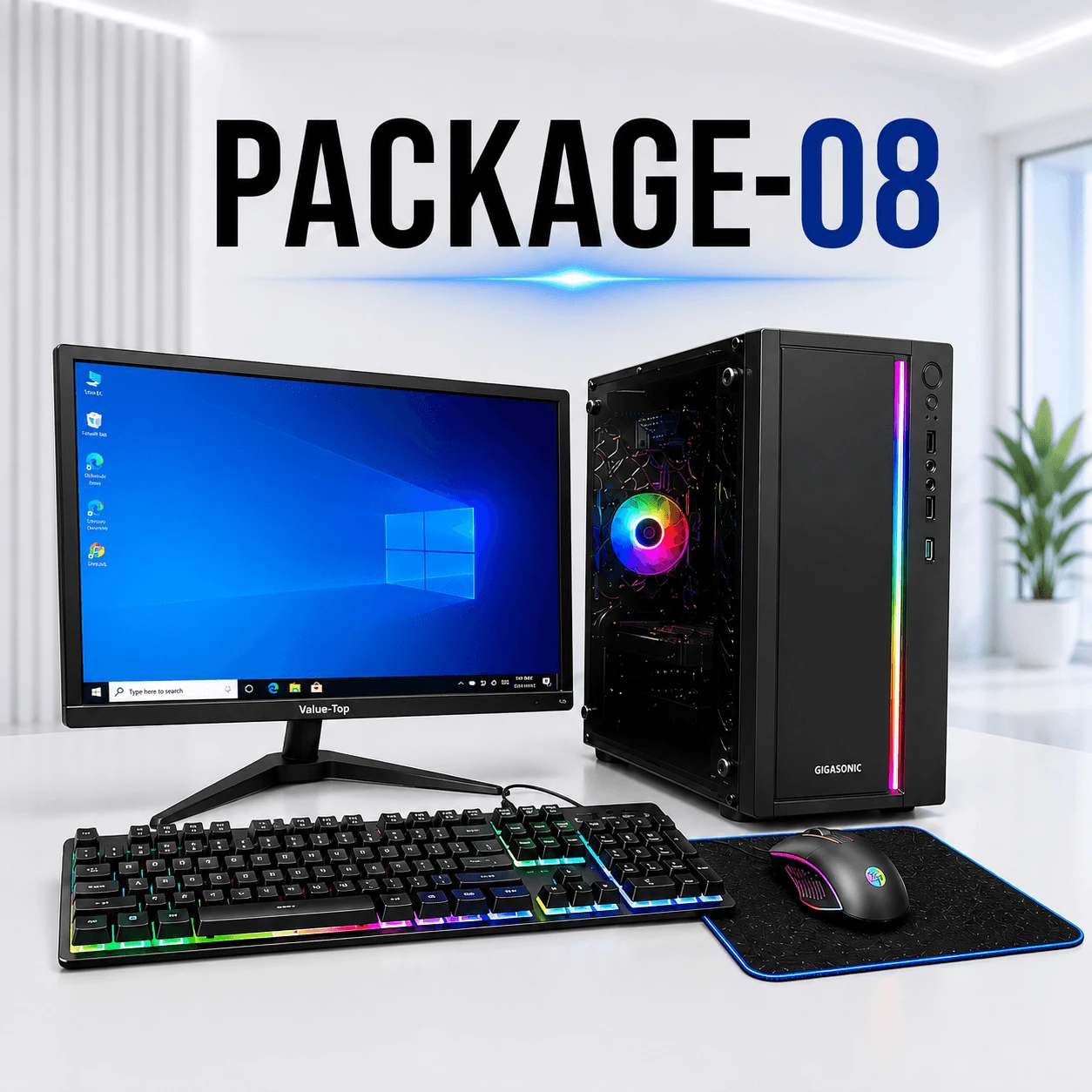 PC TECH Package-08 Intel® Core™ i3 (10th Gen) Desktop PC with 19" Monitor