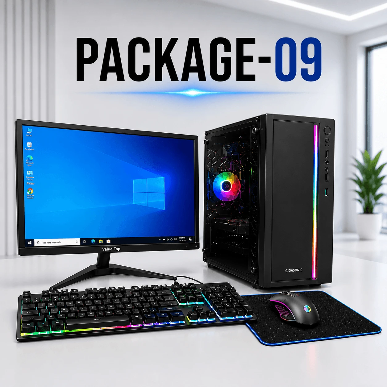 PC TECH Package-09 Intel® Core™ i5 (10th Gen) Desktop PC with 19" Monitor