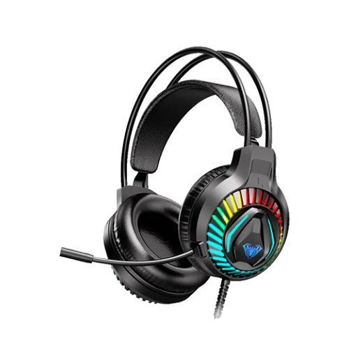 AULA S605 3.5mm Wired RGB Gaming Headset with Noise-Canceling Microphone